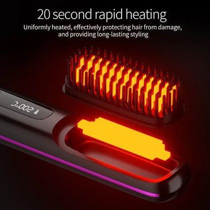 Wireless Hair Straightening Brush with Smart Temperature Control