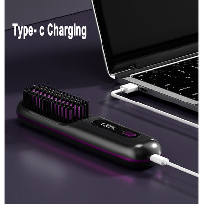 Wireless Hair Smoother Brush with Digital Heat Control