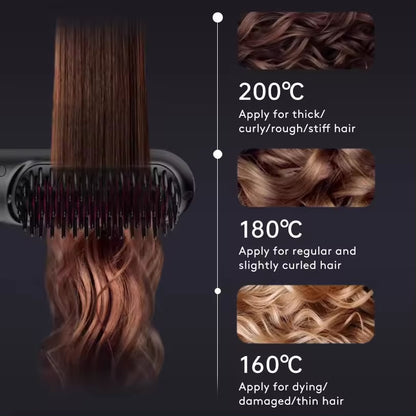 Wireless Hair Smoother Brush with Digital Heat Control