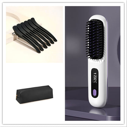 Wireless Hair Smoother Brush with Digital Heat Control