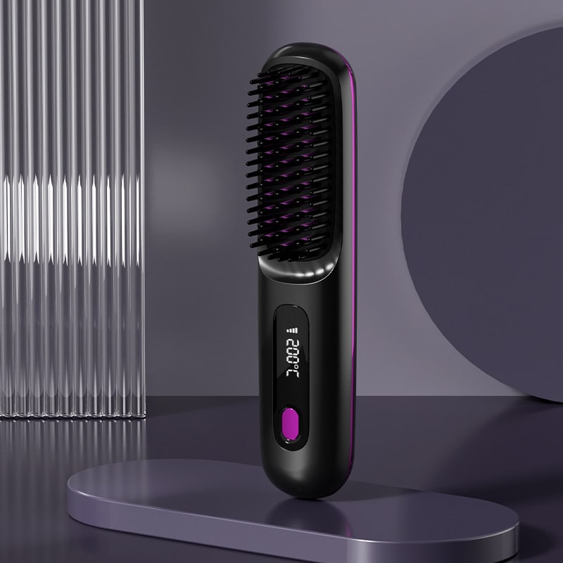 Wireless Hair Smoother Brush with Digital Heat Control