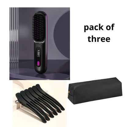 Wireless Hair Smoother Brush with Digital Heat Control