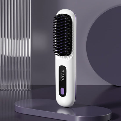 Wireless Hair Smoother Brush with Digital Heat Control