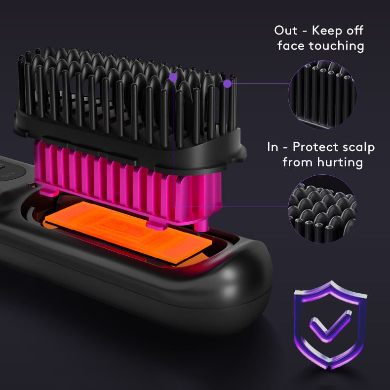 Wireless Hair Smoother Brush with Digital Heat Control