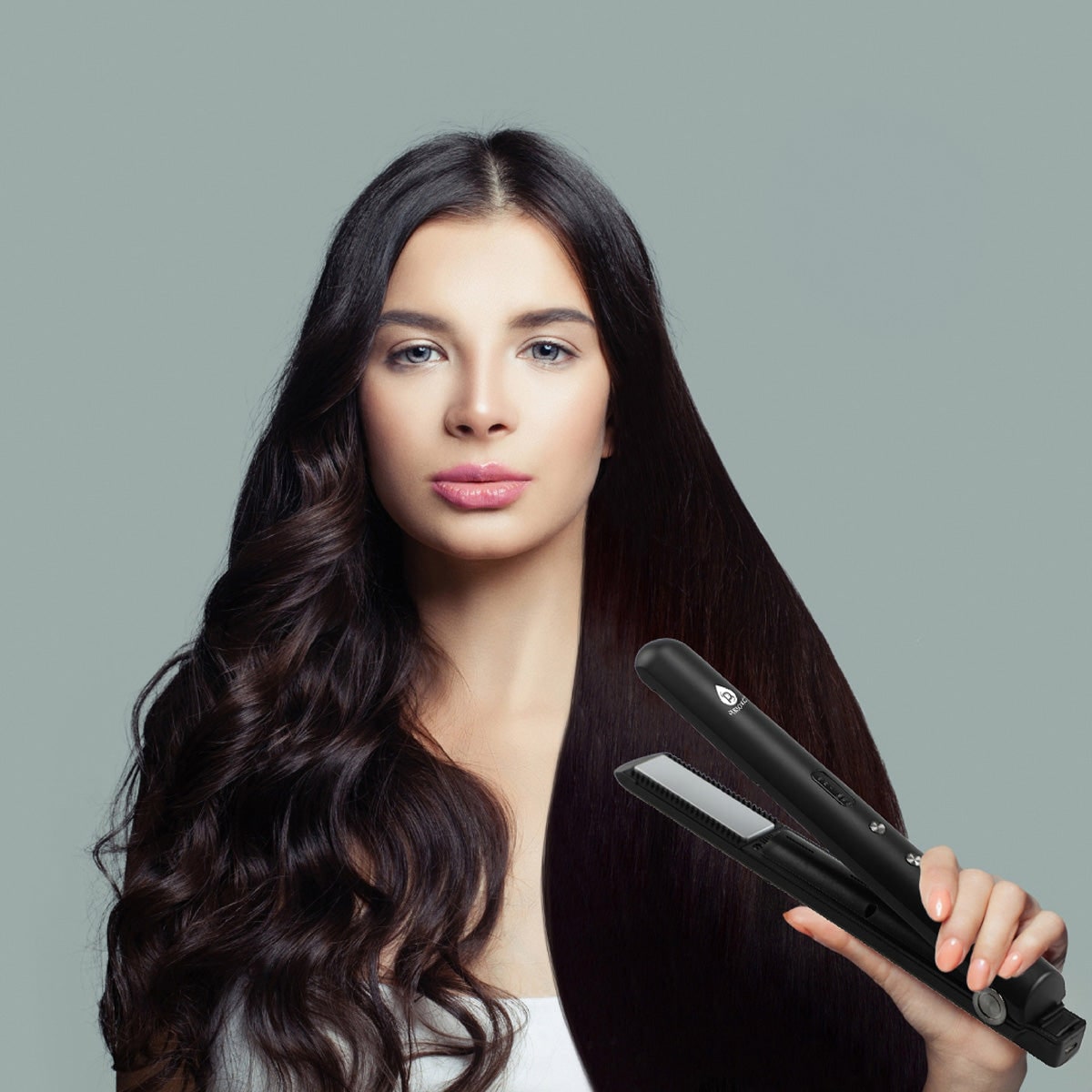 Portable Wireless Hair Smoother with Ceramic Plates - USB Rechargeable