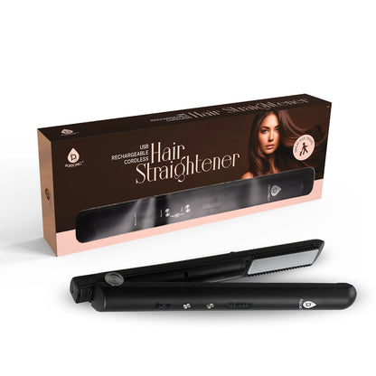 Portable Wireless Hair Smoother with Ceramic Plates - USB Rechargeable