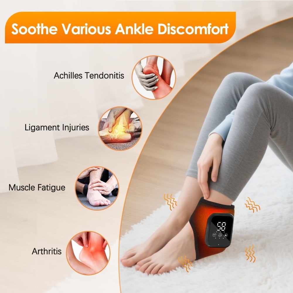 Wireless Foot and Ankle Comfort Massager with Heat Settings