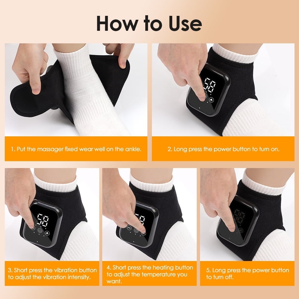 Wireless Foot and Ankle Comfort Massager with Heat Settings