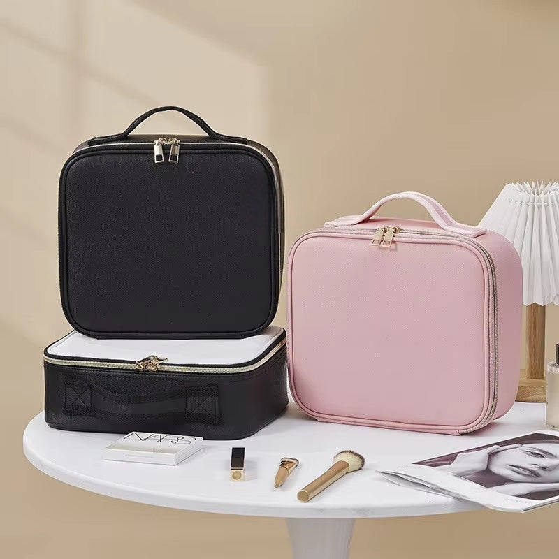 LED Mirror Travel Makeup Organizer with Ample Storage Space
