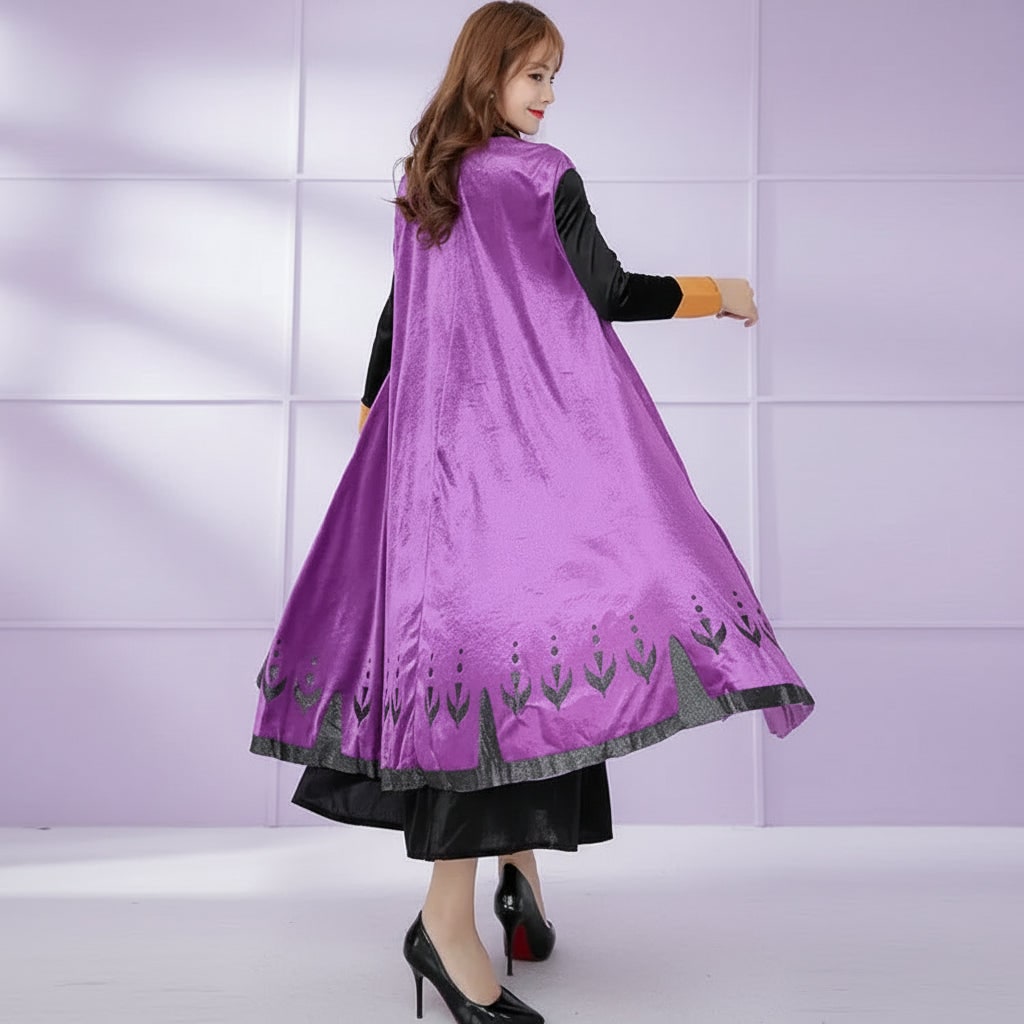 Royal Enchantress Adult Costume with Flowing Cape and Embroidery