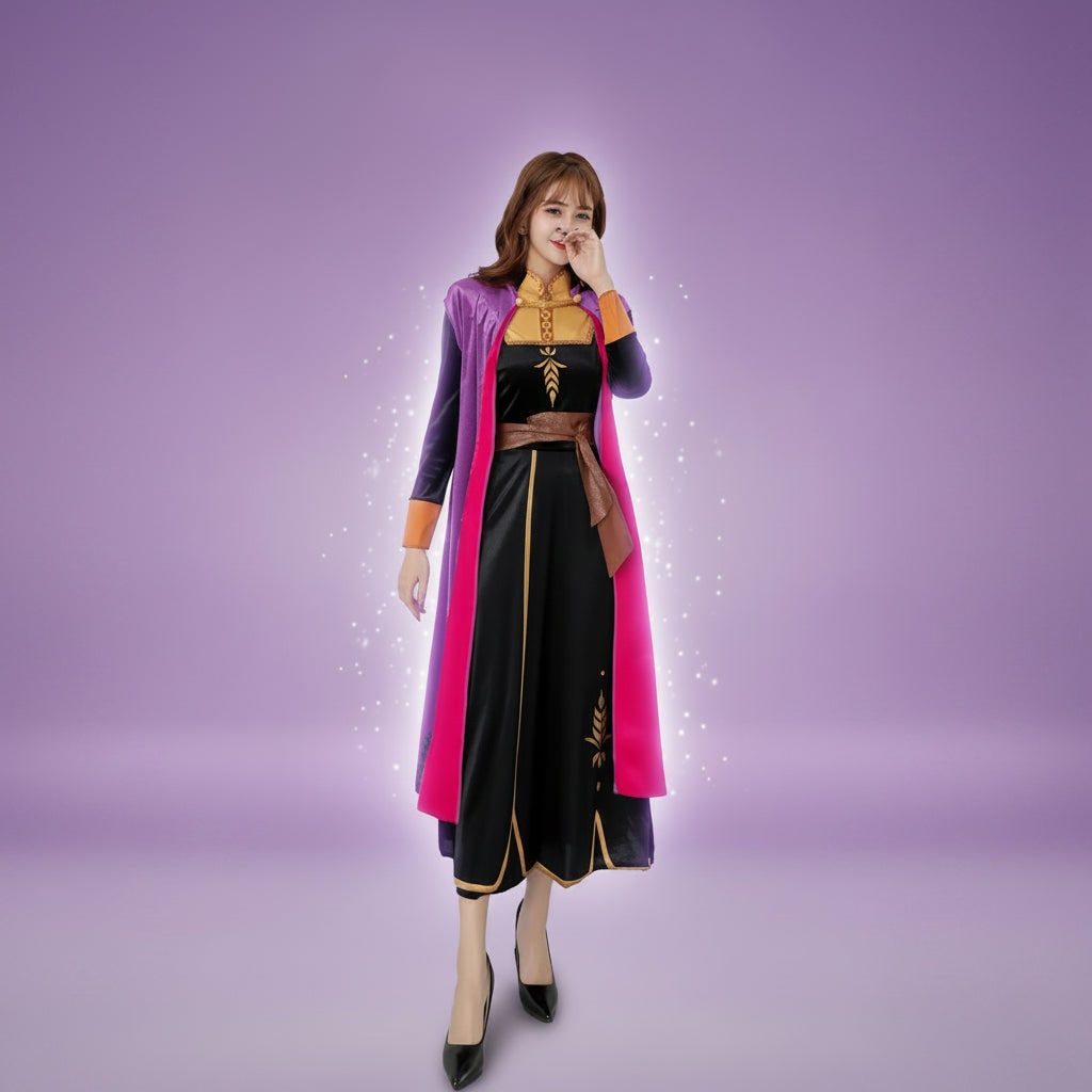 Royal Enchantress Adult Costume with Flowing Cape and Embroidery