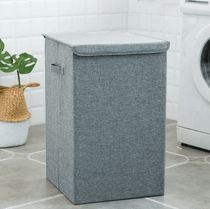 Bamboo Linen Laundry Basket with Lid