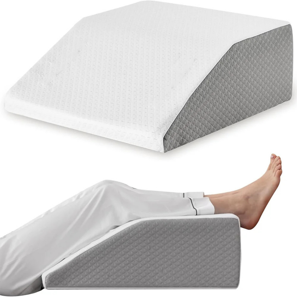 Bed Riser with Orthopedic Leg Support Cushion