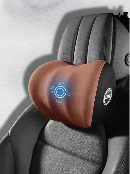Vibrating Car Massage Seat Cushion with Adjustable Head Support