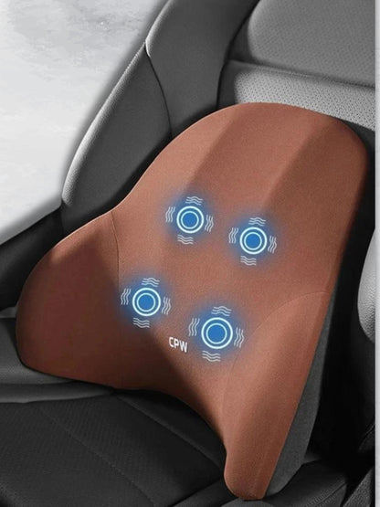 Vibrating Car Massage Seat Cushion with Adjustable Head Support