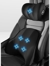 Lumbar Cushion Set + Electric Neck Pillow Black