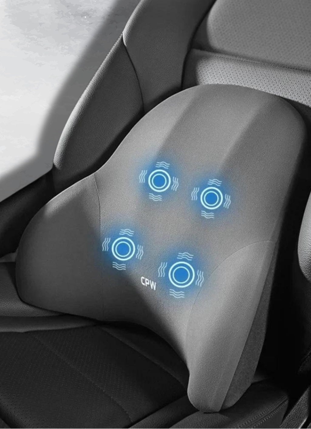Vibrating Car Massage Seat Cushion with Adjustable Head Support