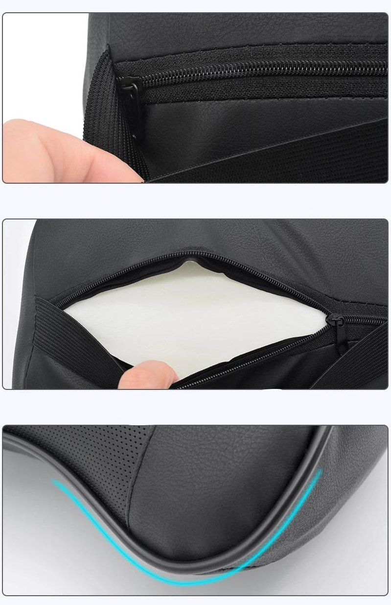 Adjustable Headrest Car Seat Cushion in Leather