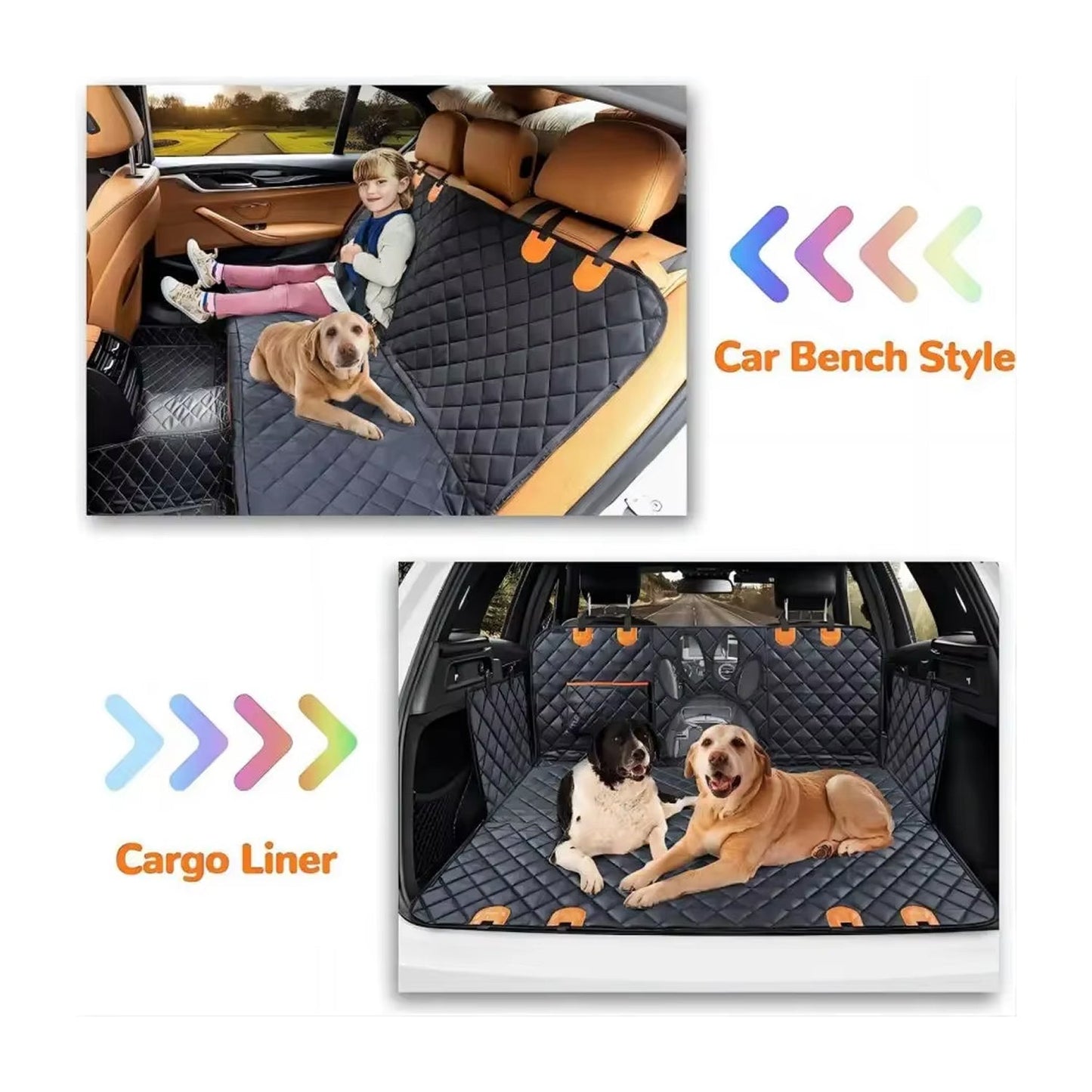 Waterproof Dog Car Seat Protector with Hammock Feature