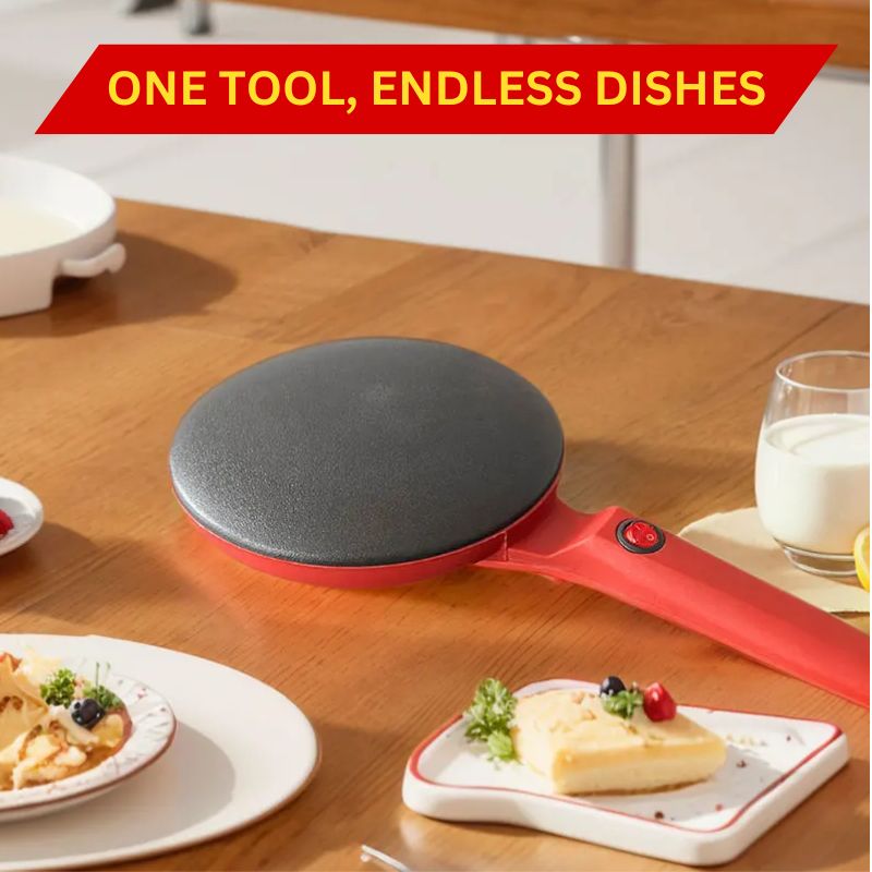 8-Inch Electric Crepe Maker with Non-Stick Surface