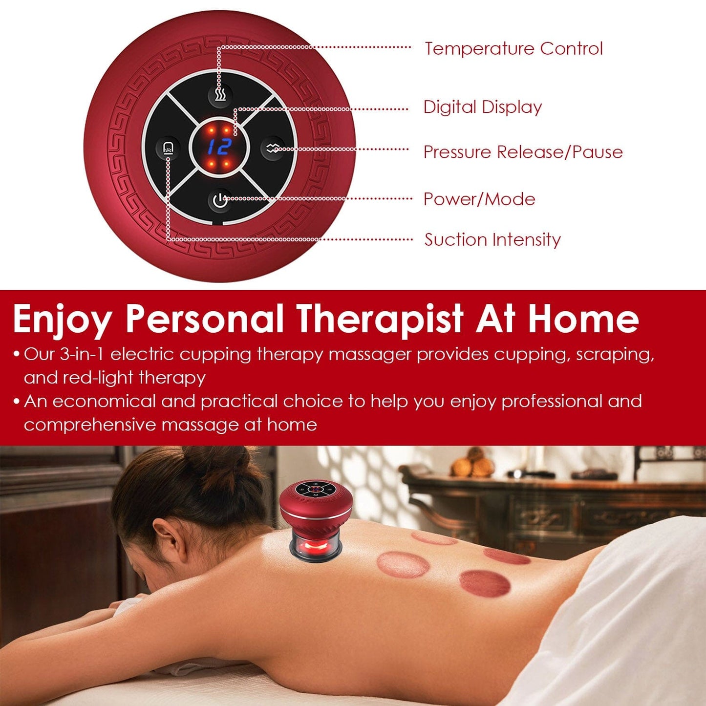 Revitalizing Cupping Massager with Infrared Heat Therapy