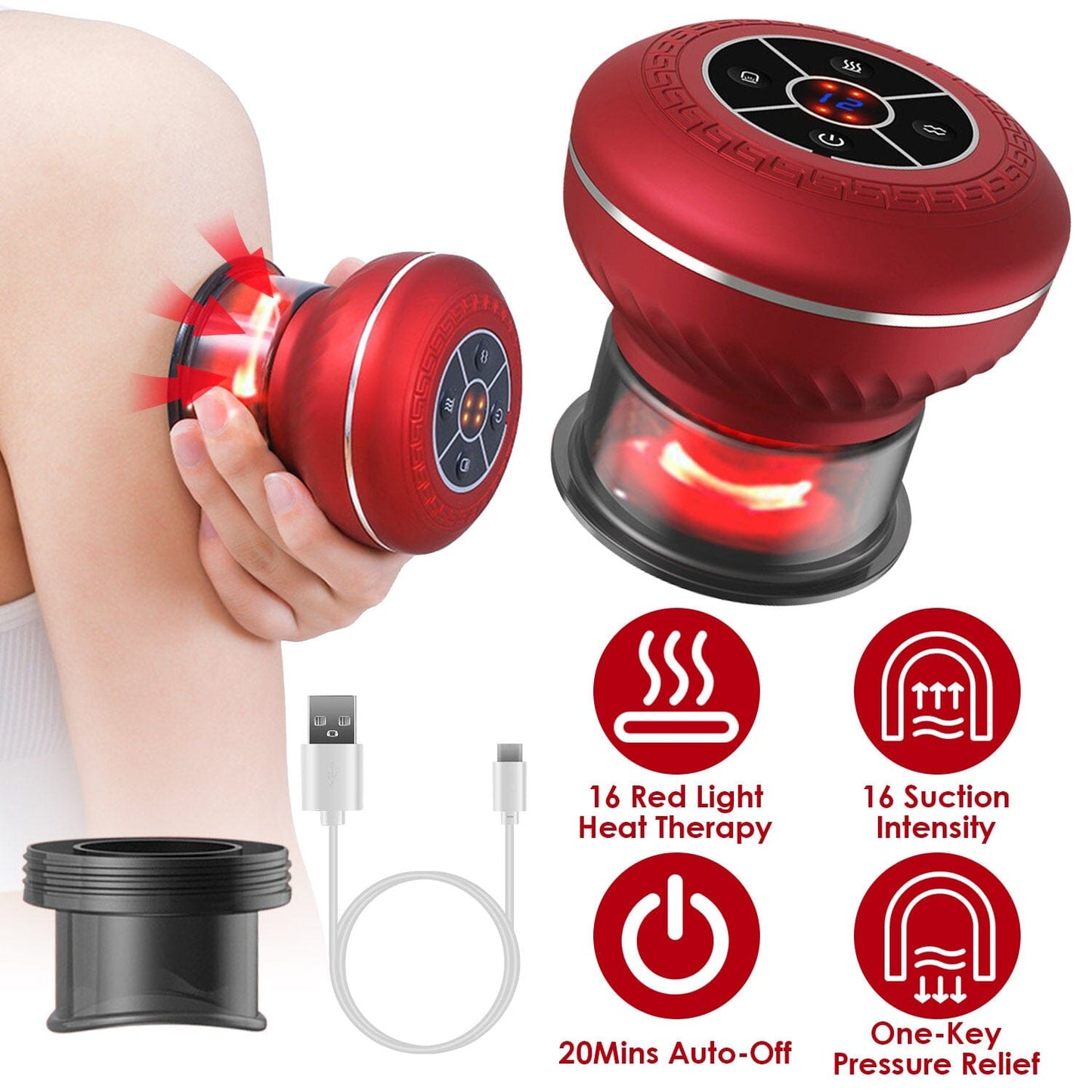 Revitalizing Cupping Massager with Infrared Heat Therapy