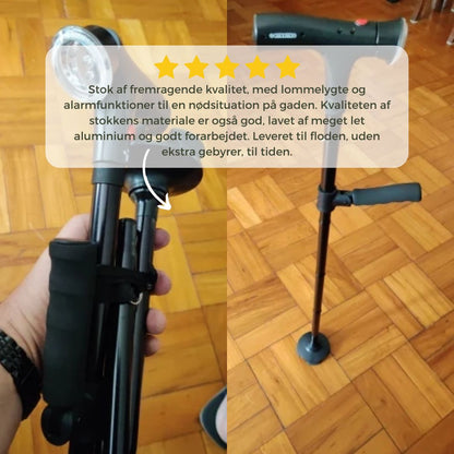 Compact Telescopic Walking Cane with Safety Alert