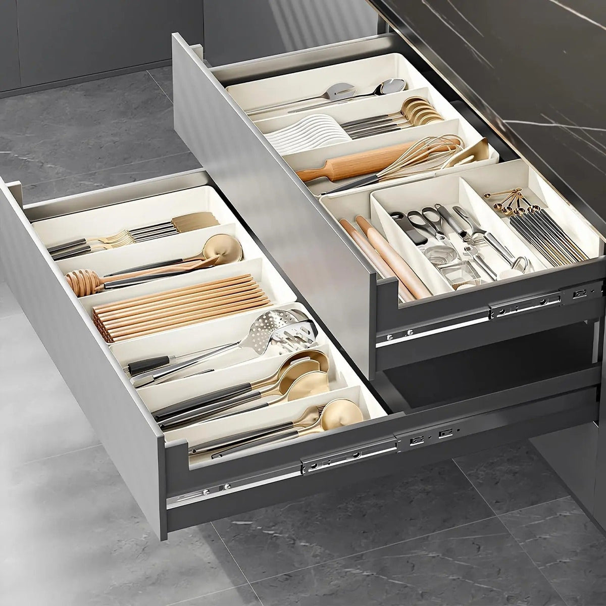 Versatile Kitchen Utensil Organizer with Adjustable Compartments