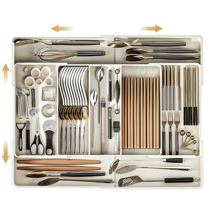 Versatile Kitchen Utensil Organizer with Adjustable Compartments