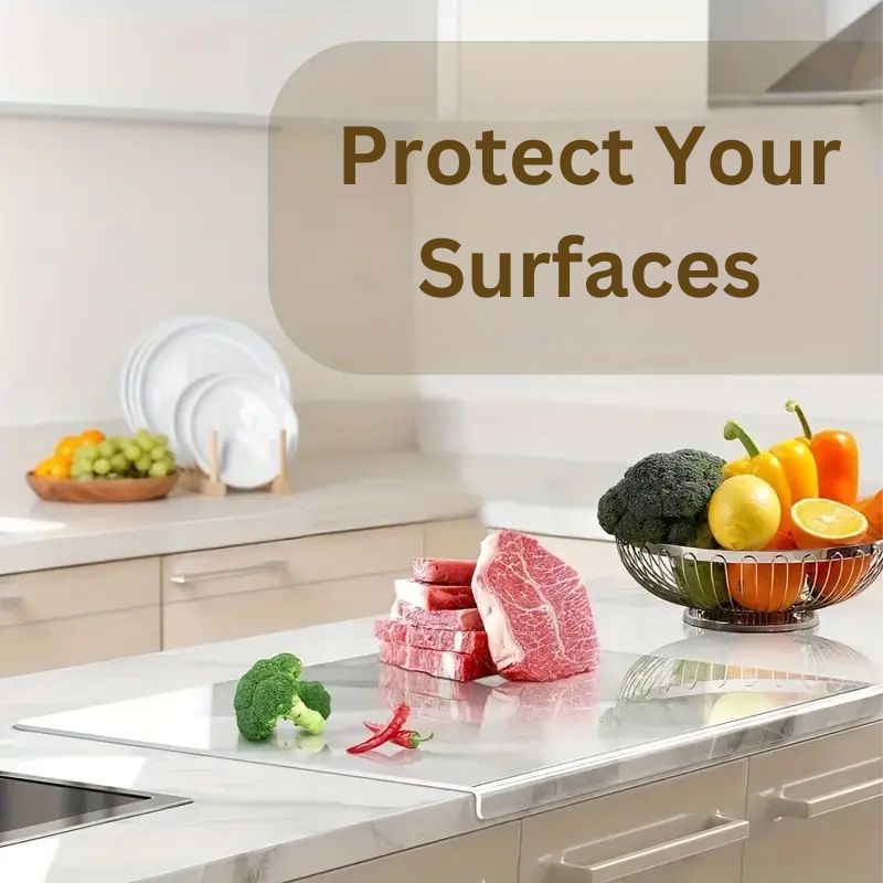 Transparent Cutting Board with Counter Edge