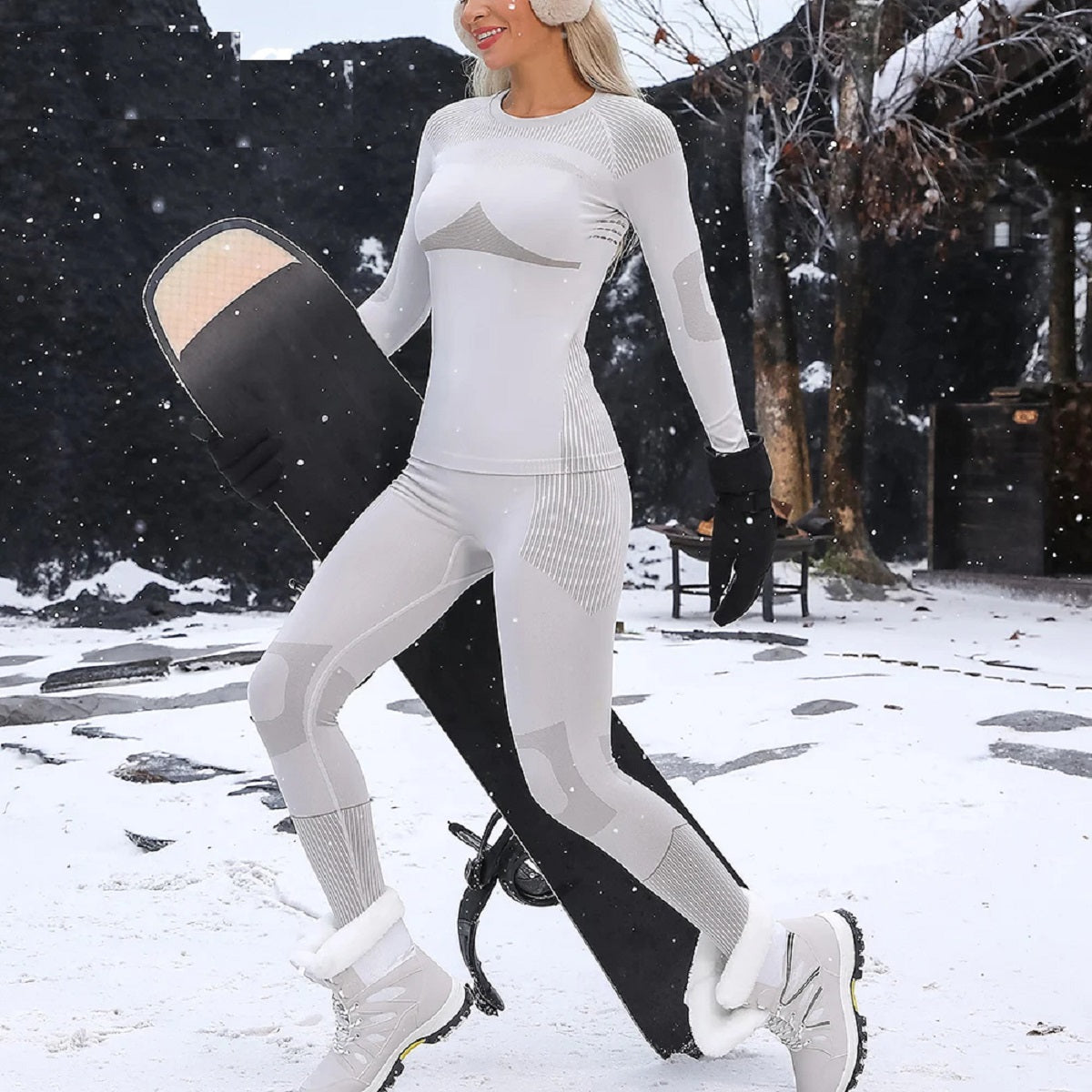 Thermal Underwear Set for Women - Ski Top and Bottom