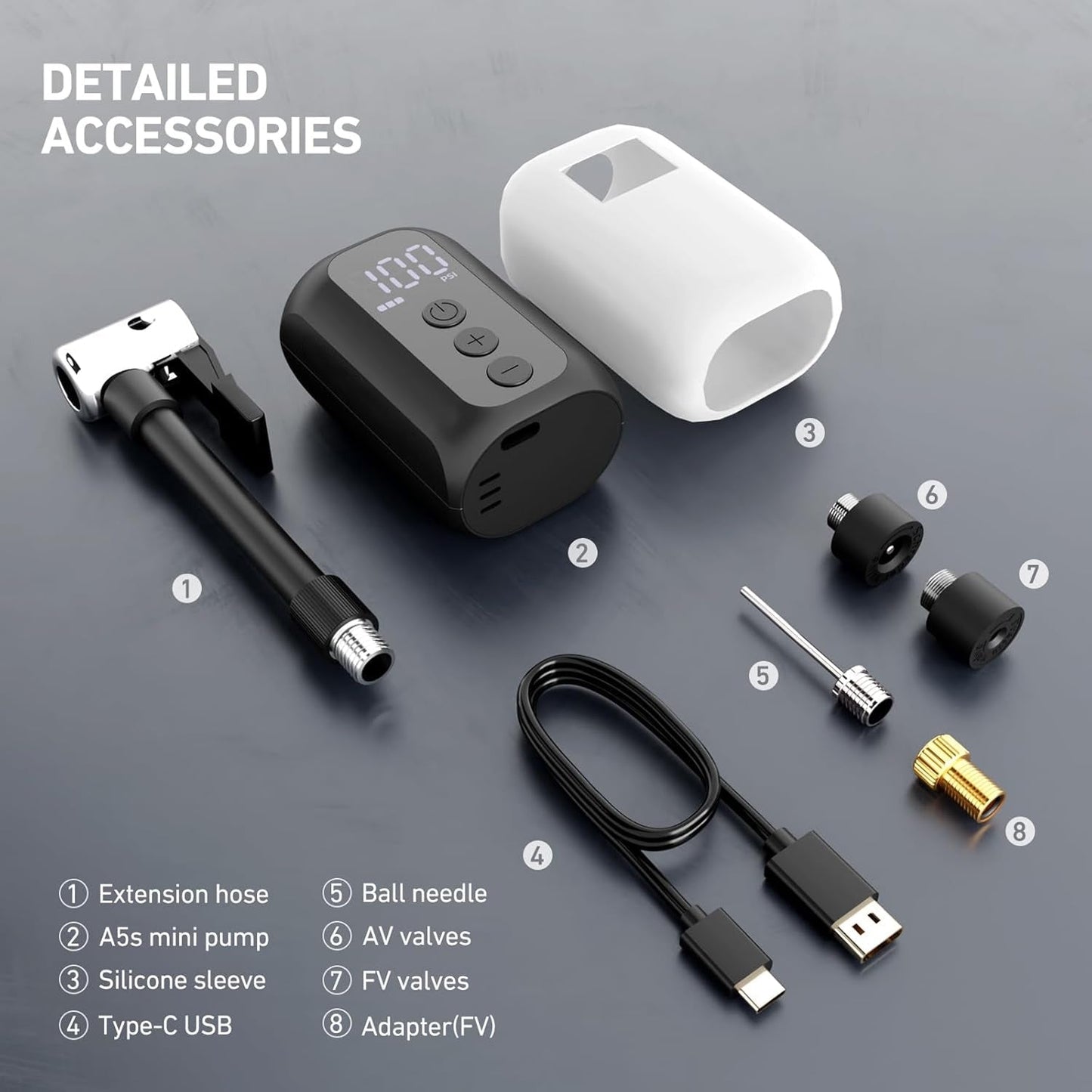 Electric Tire Inflator for Road and Mountain Bicycles - Portable Pump