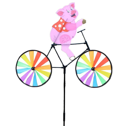 3D Animal Garden Kite on Bicycle | Rotating Outdoor Decoration | 90x53cm | Weatherproof Plastic