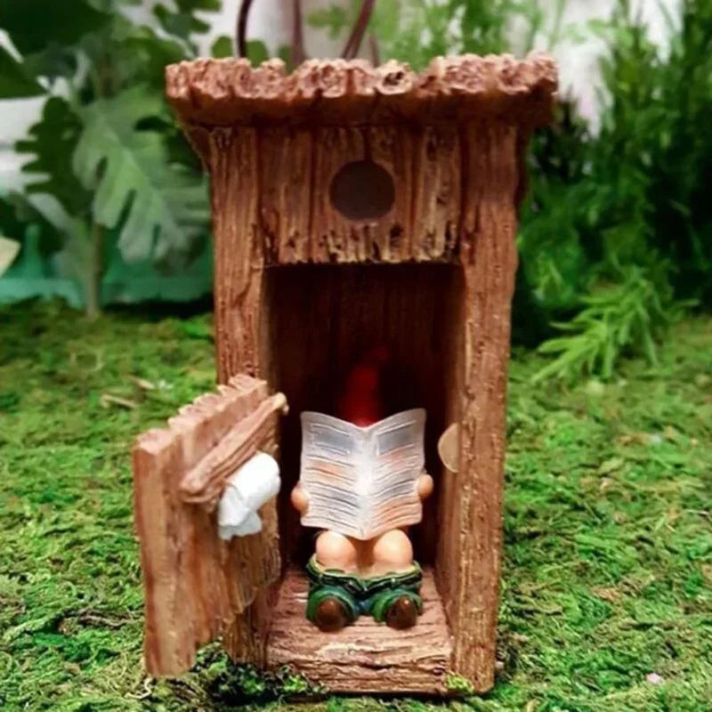 Humorous Garden Gnome Statue with Book | Decorative Resin Figurine | 13 cm
