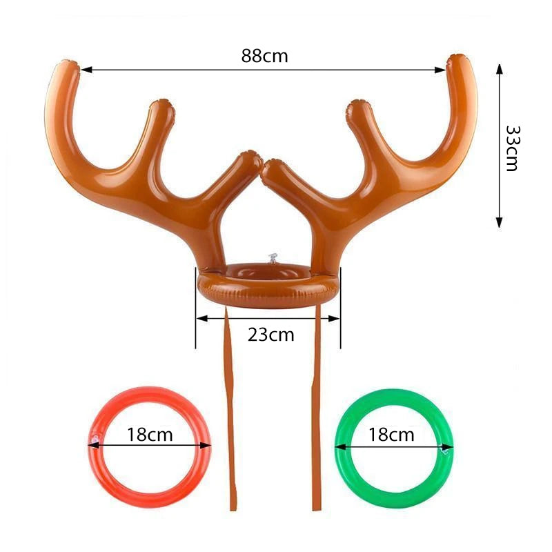 Inflatable Reindeer Ring Toss Game for Holiday Fun