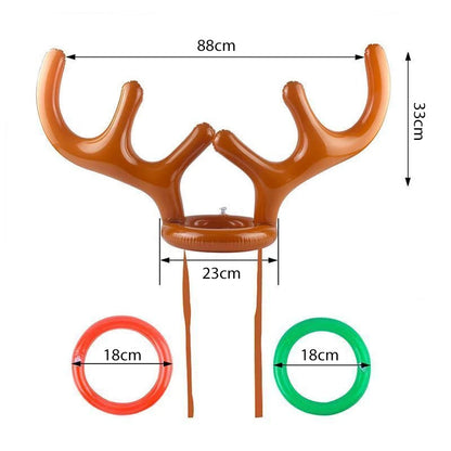 Inflatable Reindeer Ring Toss Game for Holiday Fun