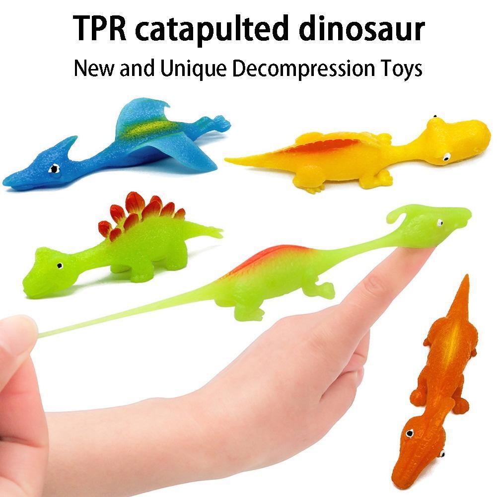 Dino Launchers Set of 5 | Soft TPR Slingshots for Fun Playtime