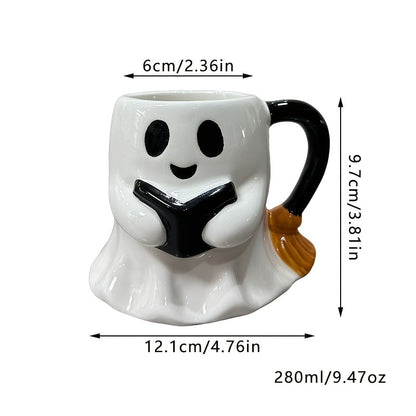Ceramic Mug featuring Laughing Ghost Design for Halloween