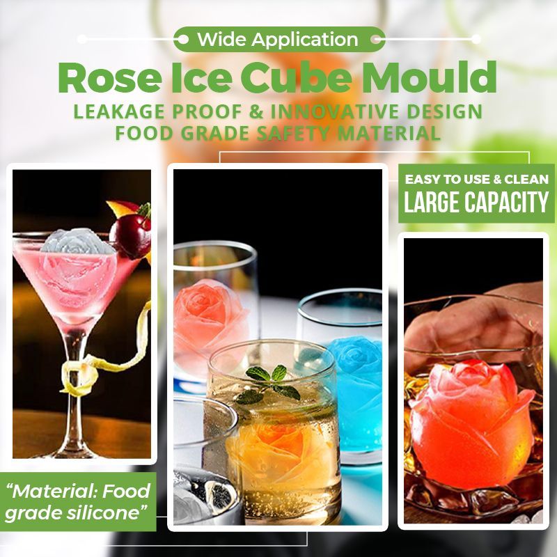 Elegant Floral Ice Cube Maker with 4 Compartments