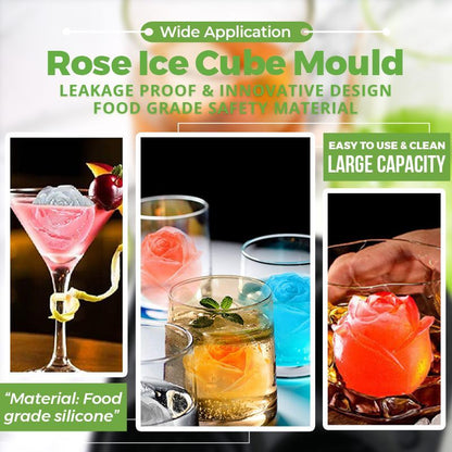 Elegant Floral Ice Cube Maker with 4 Compartments
