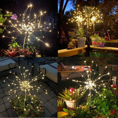 Set of 4 Solar-Powered Garden Sparkle Lights - Weather-Resistant LED Decor for Outdoor Spaces