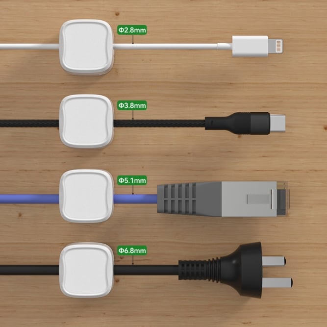 Magnetic Cable Organizers - Set of 4 for Neat Spaces