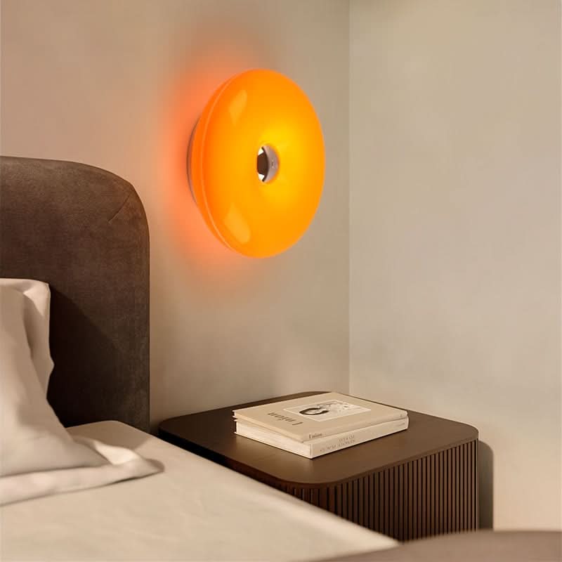 Orange Donut Shaped Lamp for Contemporary Ambient Illumination