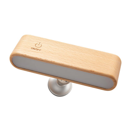 Elegant Wood Magnetic Desk Lamp with 360° Swivel & Rechargeable Power