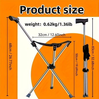 Walking Cane with Foldable Seat – 2-in-1 Design