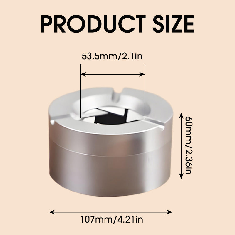 Twist-Lid Ashtray in Stainless Steel – 360° Design