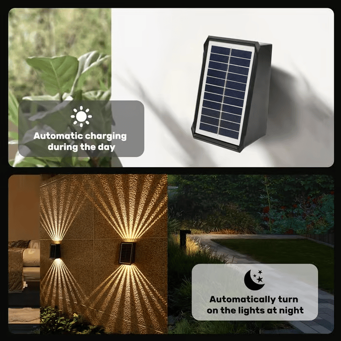 GlowGuard – Solar-Powered Outdoor Wall Lights with 4 LEDs