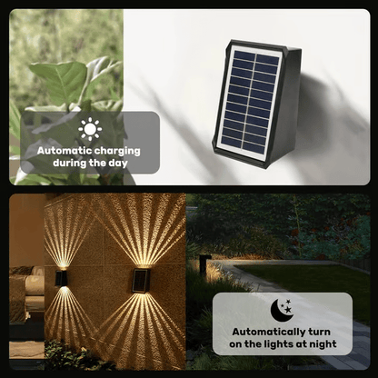 GlowGuard – Solar-Powered Outdoor Wall Lights with 4 LEDs