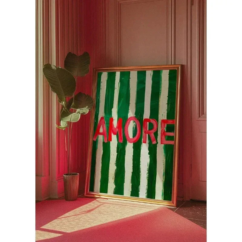 Green Striped Psychedelic Wall Decoration