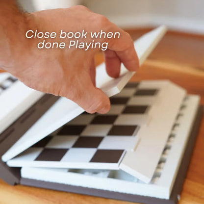Travel Chess Set with Securely Attached Pieces for Easy Gameplay